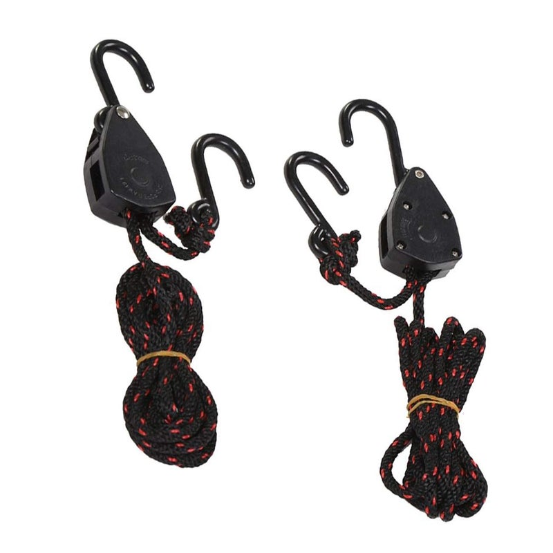 UCSAJI 4PCS 1/8in 8ft Adjustable Heavy Duty Rope Hanger Ratchet Kayak and Canoe Bow and Stern Tie Downs Straps - Image 2